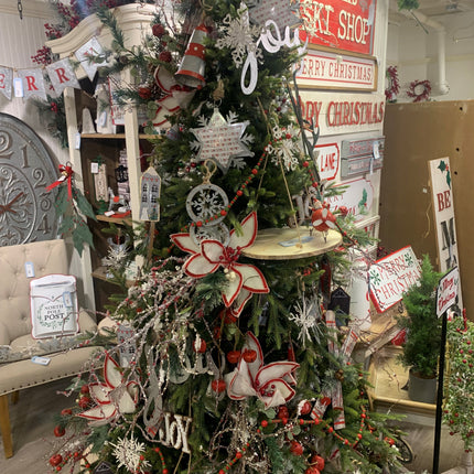 Room and Decor Set of 6 White Iron Snowflake Hangers for Christmas Orn