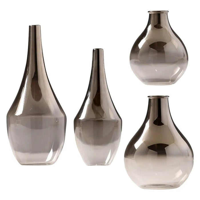 Elegant Ash Gradient Glass Vase - Versatile Home Decor Accent