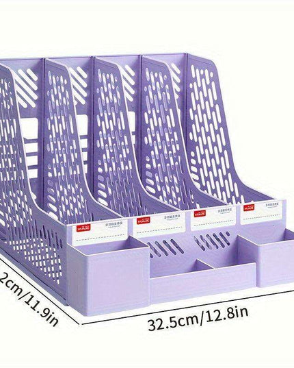 4-Compartment Desk Organizer with Built-in Pen Holder
