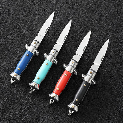 Compact Folding Knife with 440 Stainless Steel Blade and ABS Handle Keychain