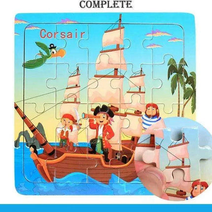 Montessori Interactive 3D Wooden Puzzle - Engaging Learning Toy for Young Adventurers