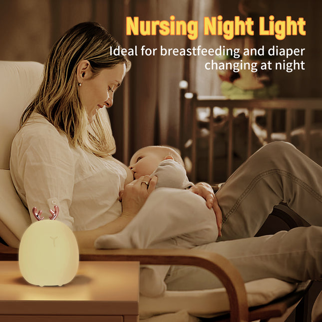 Silicone Touch Night Light For Baby Room Rabbit Shaped Ambient Lamp Clap Control