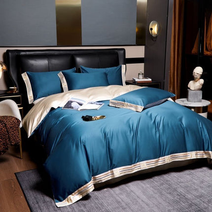 Long Velvet Cotton Four-piece Quilt Cover Bedding