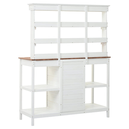 Room & Decor 66" Outdoor Farmhouse Wooden Potting Bench with Drawers &