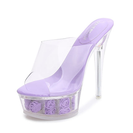 Peekaboo Studio Waterproof Transparent Sandals with Crystal Detailing