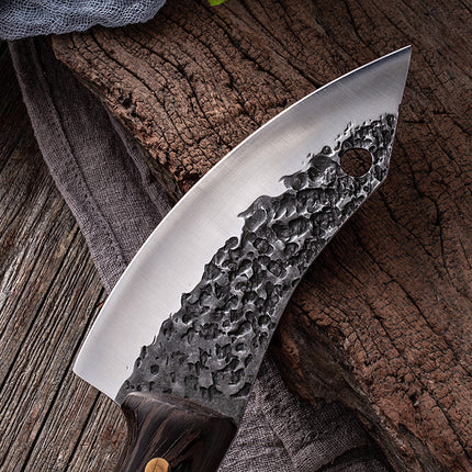 Stainless Steel Slaughter Knife For Deboning And Meat Cutting With PU Leather