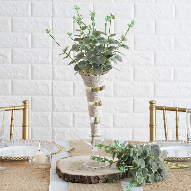 Très Elite 19" Frosted Green Artificial Eucalyptus Branches - Set of 2