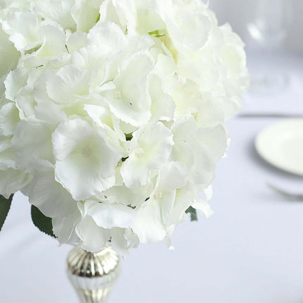 AliKopy 5-Piece Cream Silk Hydrangea Flower Bouquet Set - Lifesized, D