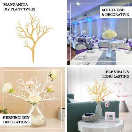 AliKopy 10-Pack White Artificial Manzanita Branches - 14" for Centerpi