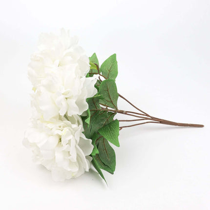 AliKopy 17" White Artificial Silk Peony Flower Bouquets - Real Touch,