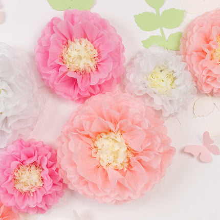 AliKopy 21-Piece Tissue Paper Flower Decor Kit - 3D Floral Design, But