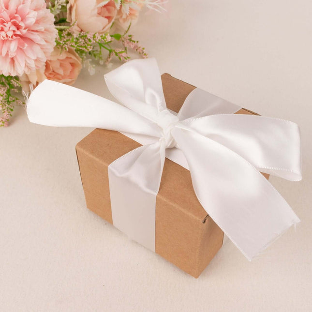 AliKopy 50 Yards 1.5" White Satin Ribbon - Single Face, Decorative Fin