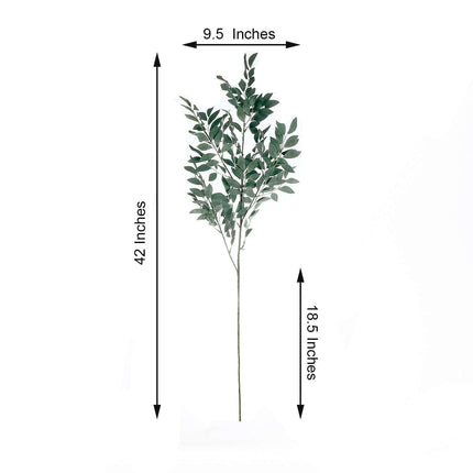 AliKopy 42" Tall Frosted Green Beech Leaf Branches - Faux Plant Stem F