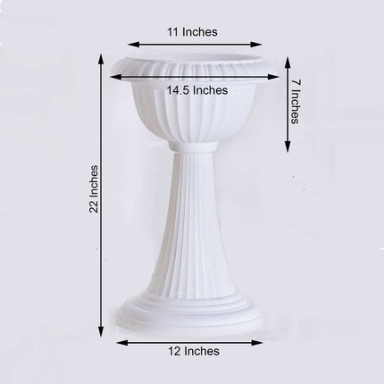 AliKopy 4 Pack 22" Tall White PVC Pedestal Plant Stands - Italian Desi