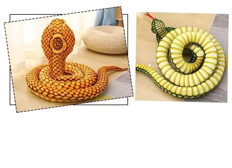 Lifelike Cobra Stuffed Animal - Realistic Python Pit Viper Plush Toy for Educational Fun and Home Decoration