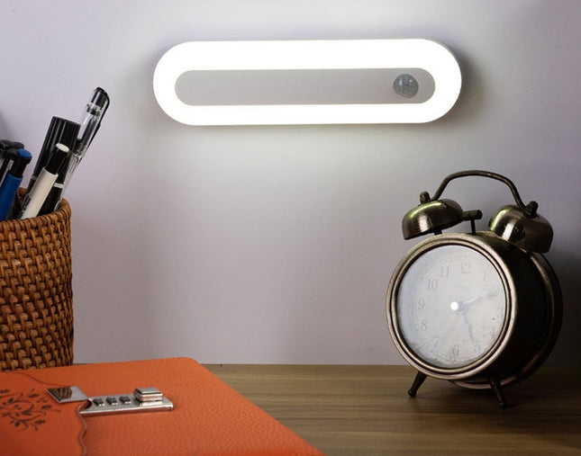 LED Motion Sensor Night Light Auto On With Rechargeable Battery White Or Yellow