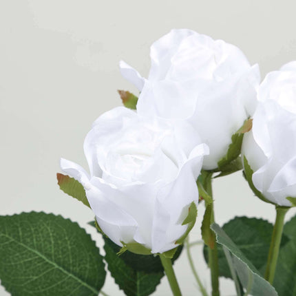 Très Elite 31" White Long Stem Artificial Silk Roses - 24 Pcs, Realist