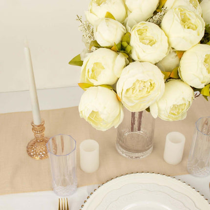 AliKopy 2 Pack 19" Ivory Artificial Peony Bouquets - Silk Arrangements