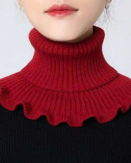 Elegant Cotton Turtleneck Sweater with Removable Collar for Winter