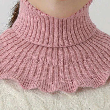 Elegant Cotton Turtleneck Sweater with Removable Collar for Winter