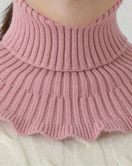 Elegant Cotton Turtleneck Sweater with Removable Collar for Winter