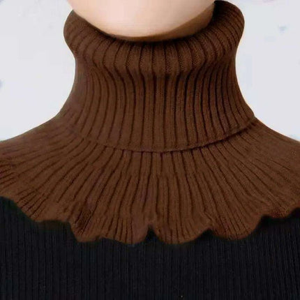 Elegant Cotton Turtleneck Sweater with Removable Collar for Winter