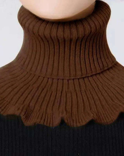 Elegant Cotton Turtleneck Sweater with Removable Collar for Winter