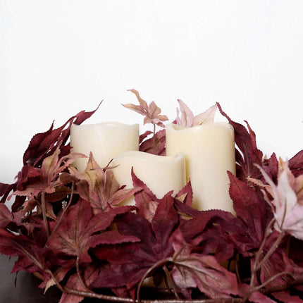 AliKopy 6ft Burgundy Silk Maple Leaf Garland - Realistic & Durable