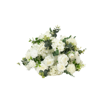 AliKopy 22-Inch White Silk Flower Centerpiece - Pre-Arranged Floral Ba