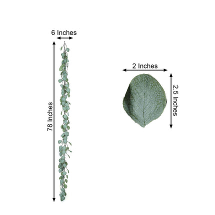 AliKopy 6.5ft Frosted Green Eucalyptus Leaf Garland, Durable & Realist