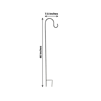 AliKopy 10 Pack Black Metal Shepherds Hooks, 46" Tall, Heavy Duty