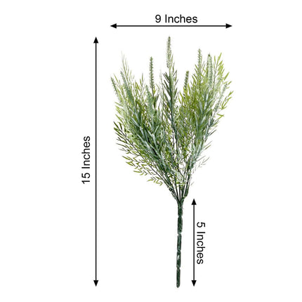 AliKopy 15" Artificial Sagebrush Fern Stems - Indoor Faux Plants, Real
