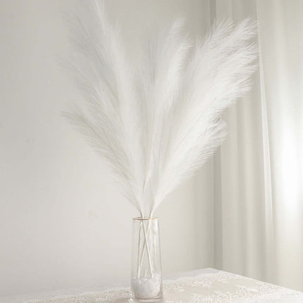 AliKopy 3 Stems White Pampas Grass - Realistic Faux Decor for Boho Sty