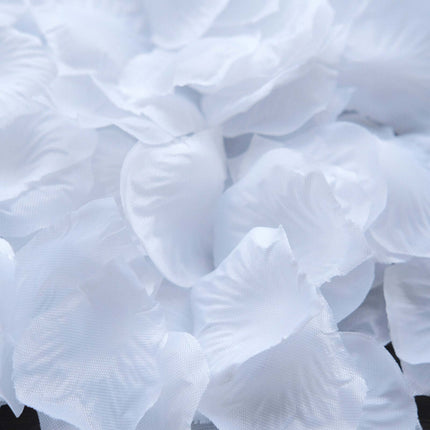 AliKopy 500-Pack White Silk Rose Petals - Round Design, Table Decor