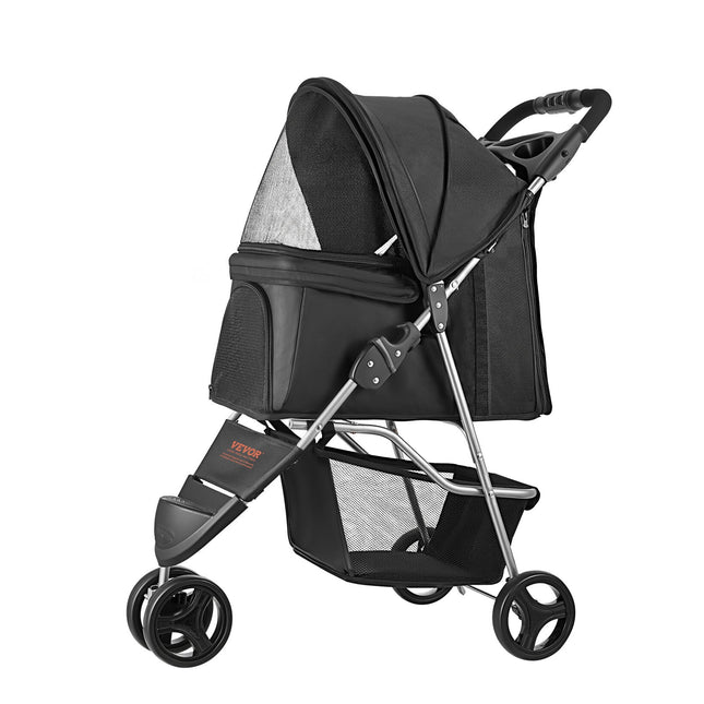 Peekaboo Studio Foldable 3-Wheel Dog Stroller with Brake, 35lbs Capaci