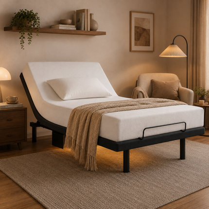 Twin XL Adjustable Electric Bed Base — Head & Foot Incline, USB Ports & LED Under-Bed Lighting Adjustable Bases twin-xl-adjustable-bed-frame-electric-base-with-head-foot-incline-usb-a-usb-c-led-light-4-leg-heights-easy-assembly Furniture > Bedroom Furniture > Beds & Bed Frames