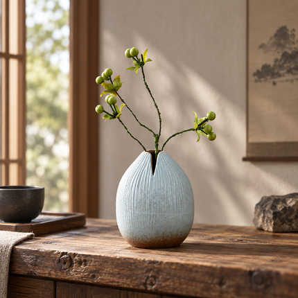 Handmade Ceramic Vintage Tabletop Ornament Vase 8.4x10cm