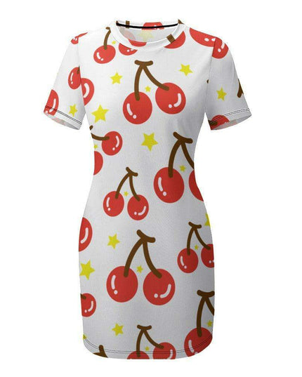 Elegant White Wrap Dress with Short Sleeves