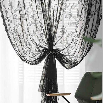 Peekaboo Studio Vintage Lace Half Shade Curtain - Elegant Design & Lig