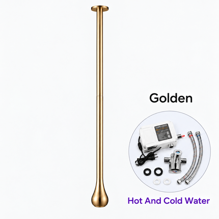 Ceiling-Mounted Sensor Bathroom Faucet - Solid Brass, Customizable Length