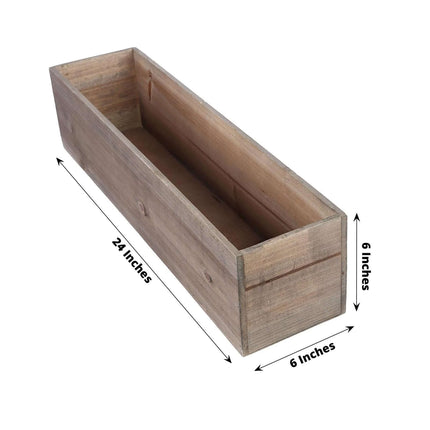 AliKopy Natural Wood Planter Box 24"x6" with Removable Liner