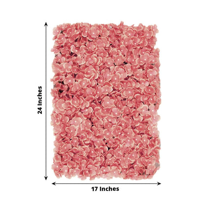AliKopy 11 Sq Ft Dusty Rose UV Protected Hydrangea Wall Mat - 4 Panels