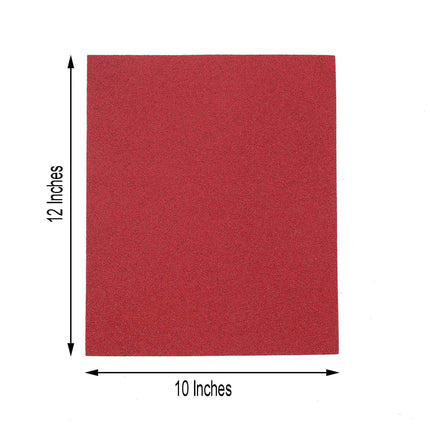 AliKopy 10 Pack Burgundy Self-Adhesive Glitter Foam Sheets - 12"x10