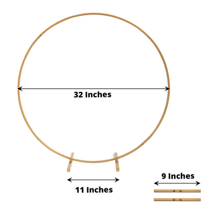 AliKopy 32" Gold Metal Round Hoop Centerpiece - Self-Standing Floral F