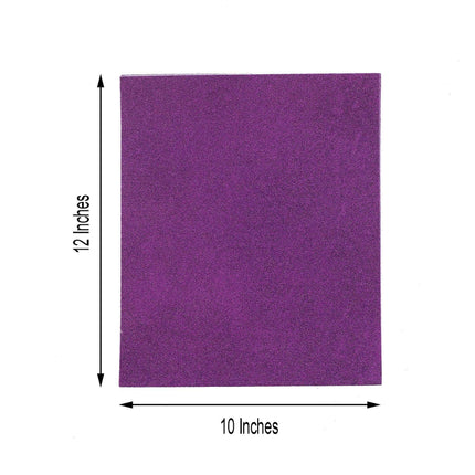 AliKopy 10 Pack Purple Self-Adhesive Glitter Foam Sheets - 12"x10