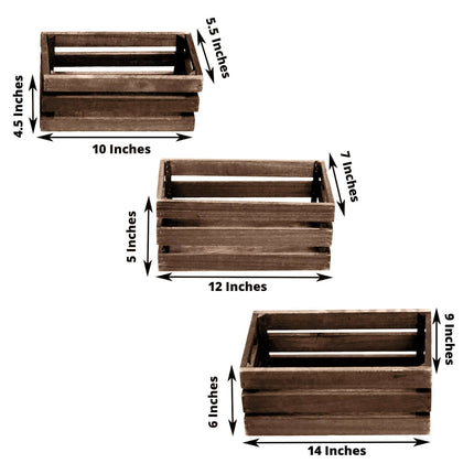 AliKopy Set of 3 Rustic Wooden Crates - Versatile Planters & Storage