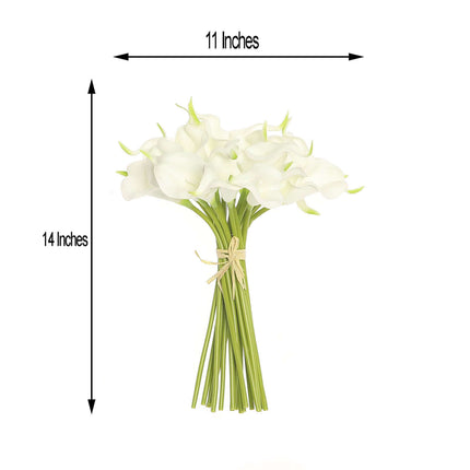 AliKopy 20 Stems 14" White Artificial Calla Lily Flowers - Realistic &
