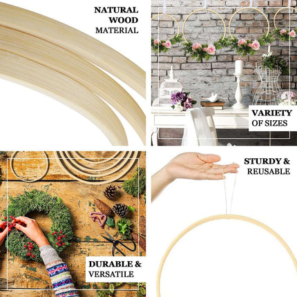 AliKopy Set of 5 Natural Wooden Rings for Crafts - Eco-Friendly & Dura
