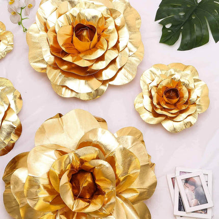 AliKopy 2 Pack 20" Large Metallic Gold Real Touch Foam Roses - DIY Cra