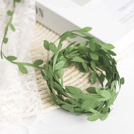 AliKopy 67FT Olive Green Leaf Ribbon Trim - Artificial Vines for DIY D